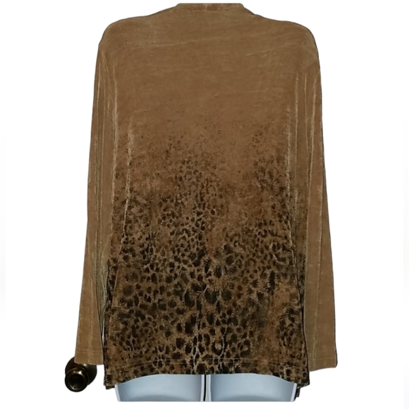 Picadilly Fashions Twinset Beige/Black Leopard Print Travel Knit Size L - Picture 2 of 4